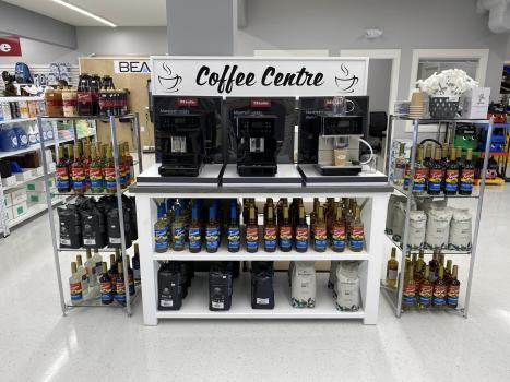 A coffee centre display.