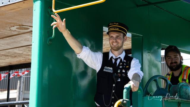 Richard Spencer, a conductor on the Alberni Pacific Railway.