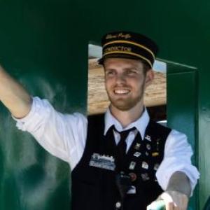 Richard Spencer, a conductor on the Alberni Pacific Railway.