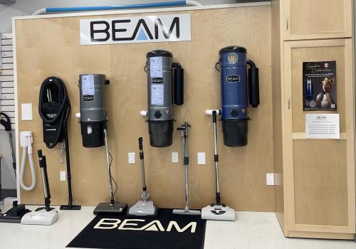 A display of central vacuum options.