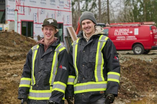 New construction workers on site