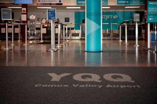 Departures entrance and check in counters